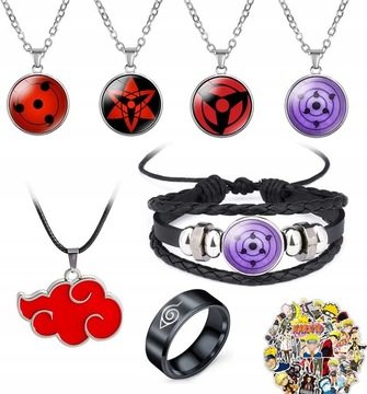 Ring Set Red Cloud Ninja Pendant Necklace