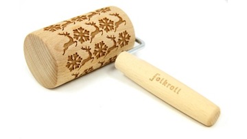 MINI WAŁEK GRAWEROWANY RENIFERY I ŚNIEŻYNKI