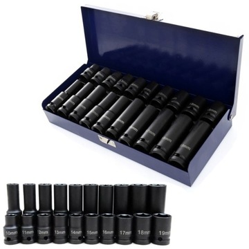 НАБОР УДАРНЫХ ГОЛОВОК ИЗ 20 УСИЛЕННЫХ ДЛИННЫХ 1/2