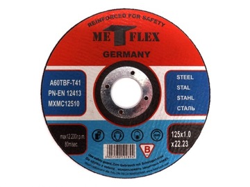 ДИСКИ РЕЖНЫЕ ПО МЕТАЛЛУ INOX 125x1мм 10шт METFLEX
