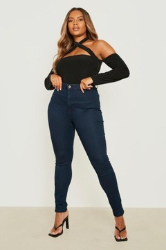EC45119 *BOOHOO CZARNE BODY KRZYŻOWANIE ODKRYTE PLECY DŁUGI RĘKAW 5XL