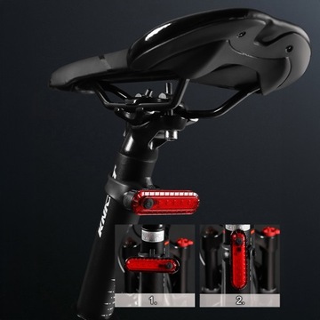 MOCNA LAMPKA ROWEROWA LED AKUMULATOROWA NA KIEROWNICĘ DO ROWERU PRZÓD I TYŁ