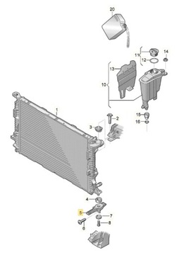 ОРИГИНАЛЬНАЯ КРЕПЛЕНИЕ РАДИАТОРА 8K0805201 Дилерский центр AUDI
