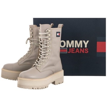 Buty Damskie Traperry Tommy Hilfiger Tommy Beżowe