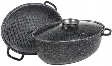 BRYTFANNA Сковорода «Мраморный гусь», 8 л, большая 3 в 1