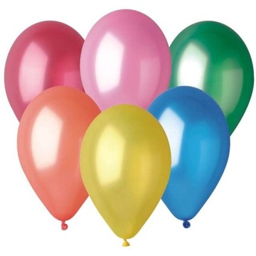 BALONY kolorowe METALIK klasyczne gładkie x 100