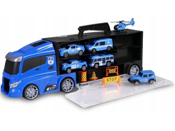 CIĘŻARÓWKA LAWETA POLICJA POJAZDY AUTA ŚMIGŁOWIEC TIR Z SAMOCHODZIKAMI