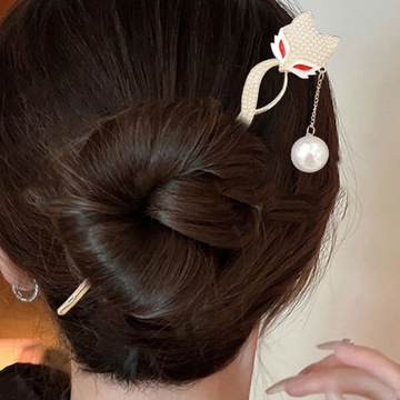 Заколка для волос тиара с лисьим жемчугом, женская, толстая