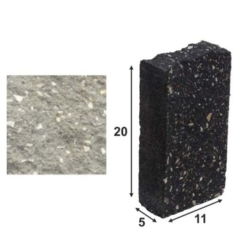 Частокол разрезной, кирпич, кромка 20х11х5 Серый