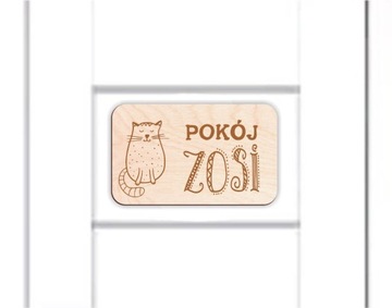 Drewniana TABLICZKA na drzwi pokoju z DOWOLNYM imieniem dziecka samolot