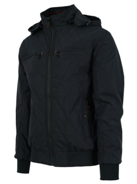 МУЖСКАЯ ПЕРЕХОДНАЯ СТЕГАНАЯ КУРТКА С ТЕСЕМКАМИ ТЕМНО-СИНЯЯ ВЕСНА 2XL