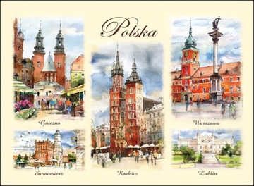KARTKA POCZTOWA POCZTÓWKA WIDOKÓWKA - POLSKA SYMBOLE