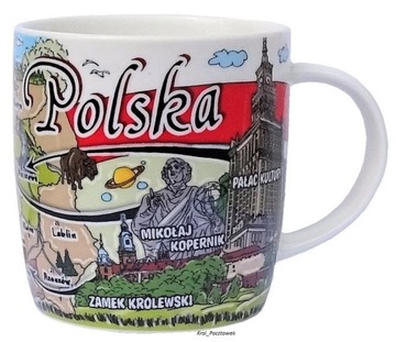 Kolorowy klasyczny kubek - pamiątka z Polski - upominek