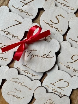 Tabliczki do zdjęć Misie PIERWSZY ROK ŻYCIA 16 SZT