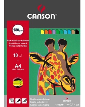 Blok techniczny Canson kolorowy A4 mix 160g