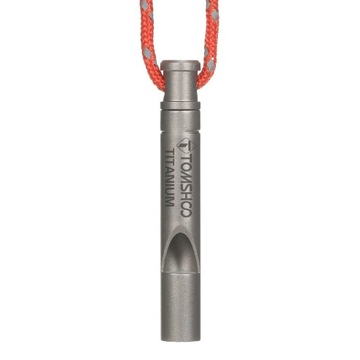 Tomshoo 1/2pcs Ultralight Titanium Emergency Whistle w Cord Outdoor