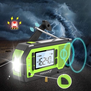 Солнечная аварийная радиостанция Feegar AM FM SOS PB 2000 мАч