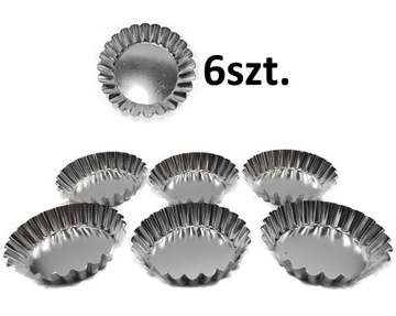 6 SZT FOREMKI BABECZKI TARTA 11 CM KARBOWANE SNB