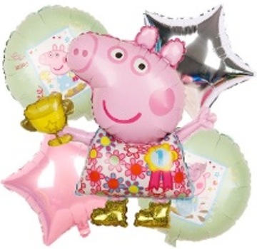 ZESTAW 5 POTĘŻNYCH BALONÓW BALON ŚWINKA PEPPA