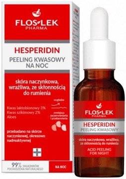 FLOS-LEK HESPERIDIN peeling kwasowy do twarzy na noc 30 ml