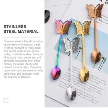 4 шт., новая чайная ложка и вилка «Бабочка», креативная барная посуда из нержавеющей стали