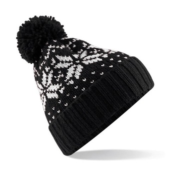 GRUBA CIEPŁA CZAPKA ZIMOWA BEANIE Z POMPONEM