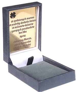 Opakowanie pudełko + tabliczka dedykacja GRAWER