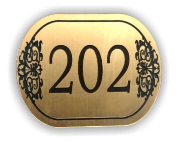 numer NUMEREK NA DRZWI hotel dom klub GRAWEROWANY