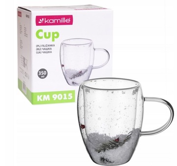 Стакан рождественская чашка кофейня чая с двойным стеклянным камиллом