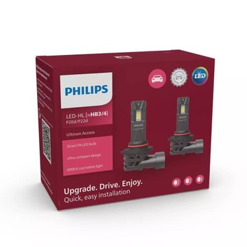 PHILIPS ŻARÓWKA LED HB3 / HB4 ULTINON ACCESS 2SZT. 6000K