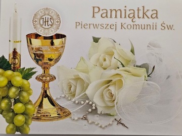 Pamiątka pierwszej Komunii Świetej Kartka na Komun