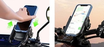 Держатель для телефона для велосипеда и мотоцикла с замком, большой, для руля и зеркала