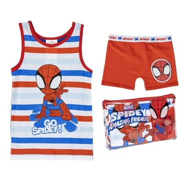 Piżama Spiderman Podkoszulek Bokserki Komplet Letni Kosmetyczka Spidey 104