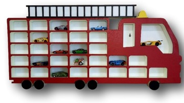 Półka na Hot Wheels - wóz strażacki na 30 autek