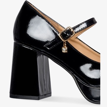 ТУФЛИ ЖЕНСКИЕ РАСКРАШЕННЫЕ НА БЛОЧНОМ КАБЛУКЕ С РЕМЕШКОМ, ДЕКОРАЦИЯ, размер 38