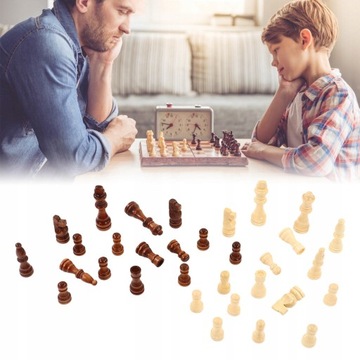 32 шт. ДЕРЕВЯННЫЕ ШАХМАТНЫЕ ФИГУРЫ