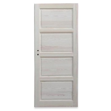 Drzwi drewniane SOSNA PRAWE 80CM przylgowe + zamek