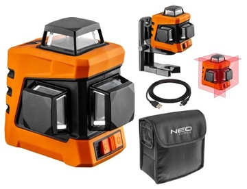 NEO LASER PŁASZCZYZNOWY POZIOMICA 360° 15m 3D ETUI
