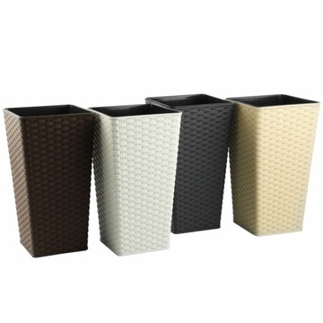 НАБОР 2x КОРИЧНЕВЫЕ КРЫШКИ ДЛЯ ЦВЕТОЧНЫХ ВАЗОНОВ СО ВСТАВКОЙ, ВЫСОКИЕ 16x30см