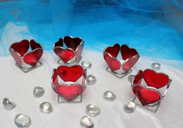 Подсвечник с сердечками, подарочное оформление ко Дню святого Валентина, 5 шт.