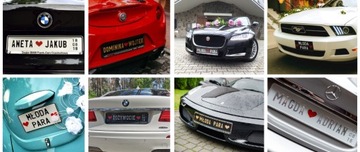 2 Tablice ślubne do ramek rejestracyjnych imiona