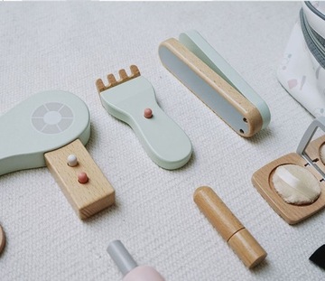 БОЛЬШОЙ ДЕРЕВЯННЫЙ НАБОР ПАРИКМАХЕРСКОЙ КОСМЕТИКИ 17в1