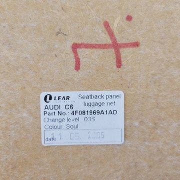 AUDI A6 C6 KRYT SEDADLA ZÁDA ŘIDIČE LEVÝ PŘEDNÍ MŘÍŽKA 4F081969E1AD SOUL