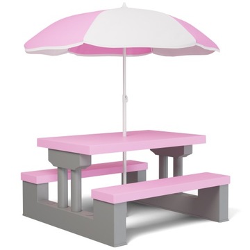 Meble ogrodowe dla dzieci stolik piknikowy parasol