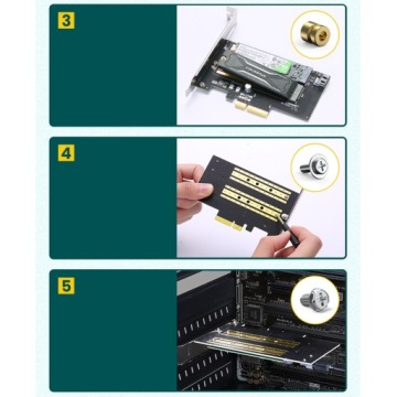 КАРТА РАСШИРЕНИЯ UGREEN PCIe 3.0 x4 АДАПТЕР ДЛЯ SSD M.2 M-KEY / M.2 B-KEY