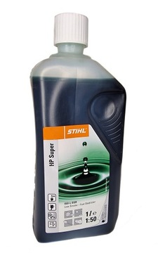Масло Stihl HP Super 1л зеленая смесь для кос, бензопил и пил.