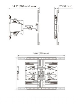 Настенное крепление для ЖК/LED телевизоров 40-80 дюймов, 45 кг VESA