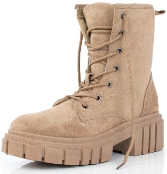 6927 БЕЖЕВЫЕ УТЕПЛЕННЫЕ ЗАМШЕВЫЕ БОТИНКИ 40