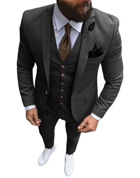 Men Suits 3 Pieces Slim Fit Casual Business Champa