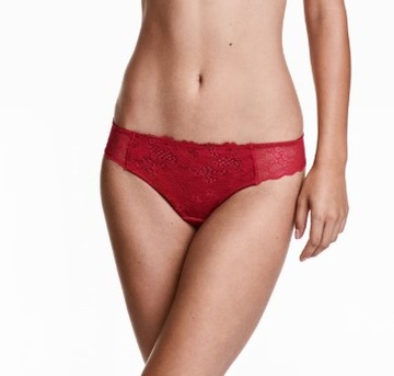 3-PAK Majtki Figi z koronką Brazlian&Thong H&M r.XL